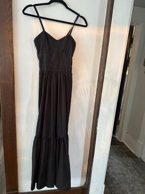 Black Spaghetti-Strap Maxi Dress
